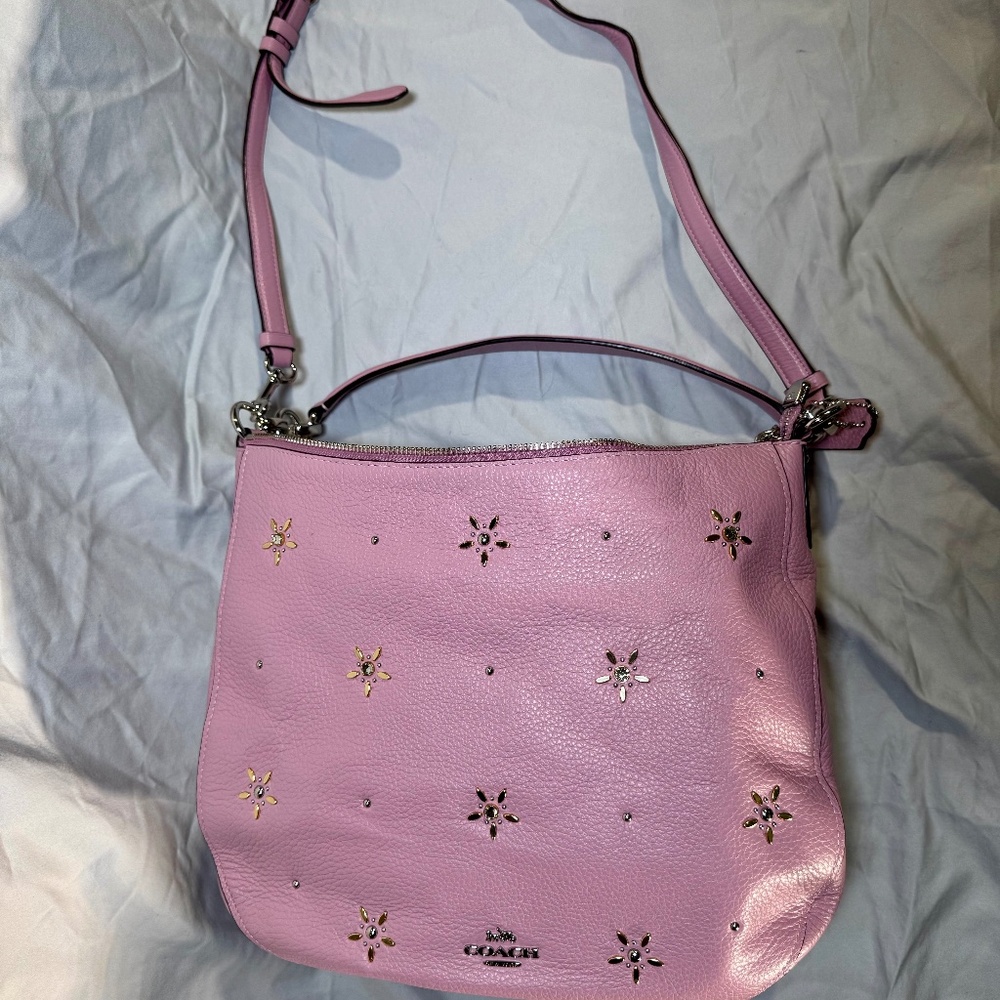 Coach Pink Leather Shoulder Bag